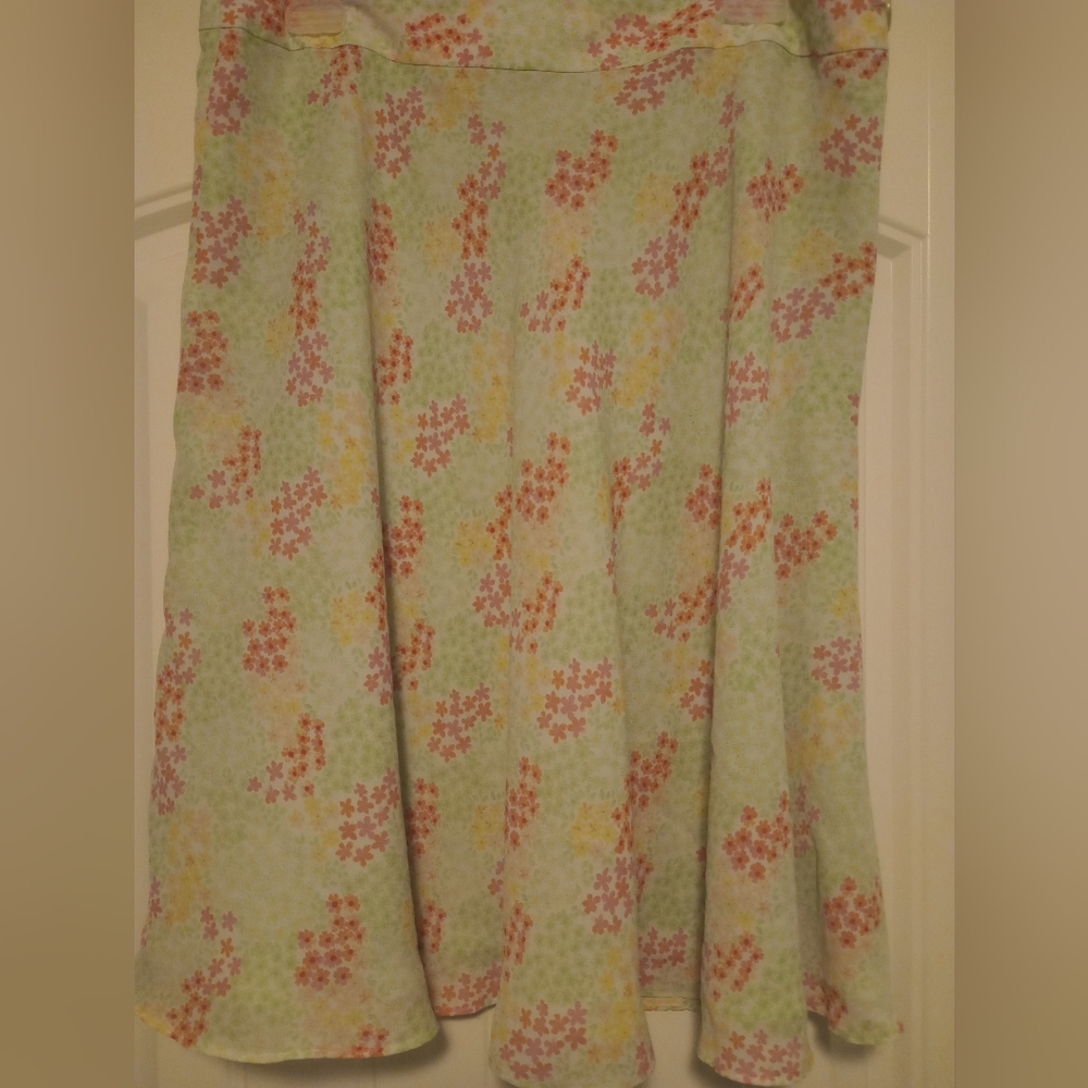 Green, Pink, & Yellow Floral Skirt